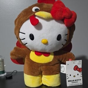 Hello Kitty Plush in Brown and Yellow Chicken Outfit